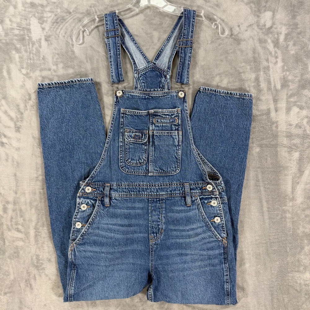 American Eagle Classic Overalls Womens Size Small Medium Wash Slim Leg